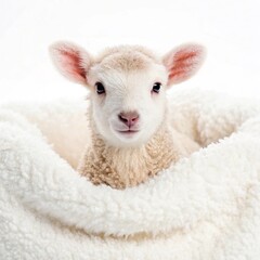Fototapeta premium white sheep with white background