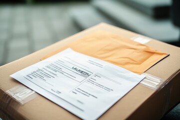 Obraz premium Delivery package for luxury fashion items resting on a stylish porch. Generative AI