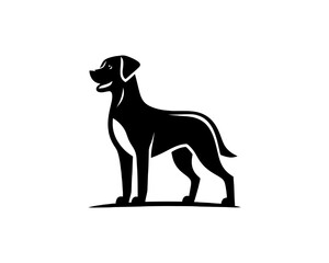 vector illustration of a black dog