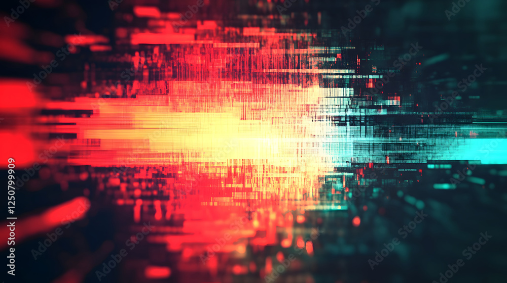 Aufkleber Vibrant Futuristic Kaleidoscopic Abstract Digital Art Backdrop with Dynamic Light Patterns Geometric Shapes and Energetic Color Explosions  Stunning techno inspired digital with a surreal mesmerizing