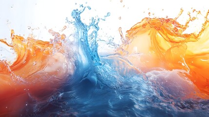 Fototapeta premium Vibrant Liquid Splash with Colorful Motion Effect Abstract background with dynamic water droplet and flowing ripple pattern Energetic and creative graphic design for imagery