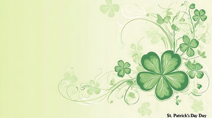 St. Patrick's Day Greeting Card with Four-Leaf Clover