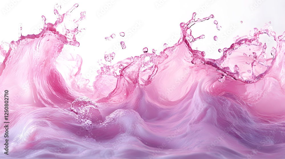 Poster vibrant pink fluid splash motion abstract art design background flowing dynamic swirling liquid with