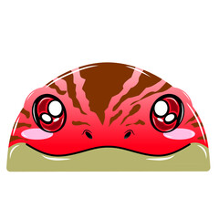 Obraz premium cute red lizard vector, cartoon lizard face, drawing gecko face easy and simple. Cute reptile vector design