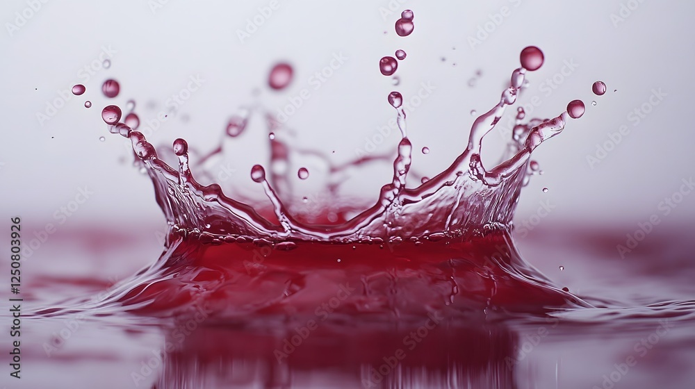 Leinwandbilder vibrant red water splash with dynamic bubbles and droplets in motion creating a captivating abstract