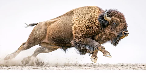 Gardinen A stunning image capturing a bison running at full speed, © Aigo labs