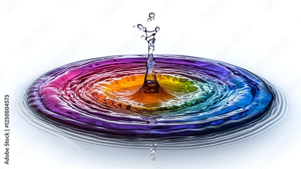 Leinwandbilder vibrant splash of rainbow colored liquid captured in dynamic motion creating a visually striking and