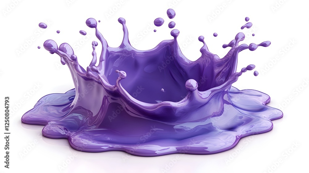 Poster Vibrant Splash of Vivid Purple Liquid in Dynamic Motion and Flowing Movement  Abstract Digital Art with Captivating Expression and Visually Striking Design