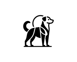Dog Logo design template. Vector illustration. Simple silhouette. Black dog logo