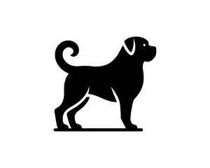 Dog Logo design template. Vector illustration. Simple silhouette. Black dog logo