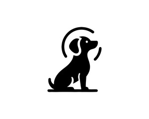 Dog Logo design template. Vector illustration. Simple silhouette. Black dog logo