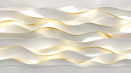 Obraz premium Stunning Abstract Wave Design, Modern Architecture, Geometric Gold Accents, Interior Design