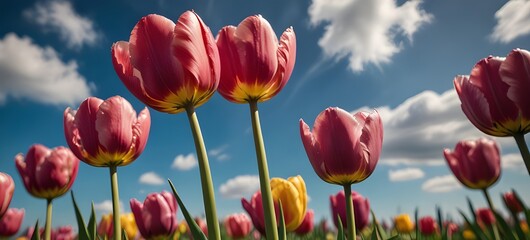 Obraz premium Spring flowers fresh and beautiful tulips