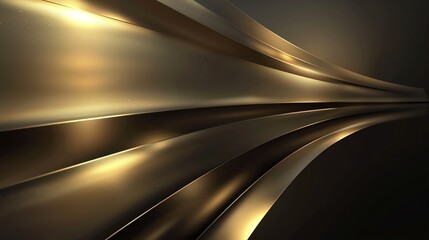 Abstract background with flowing, shiny gold lines.
