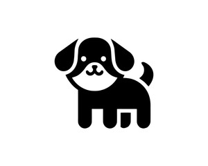 Dog Logo design template. Vector illustration. Simple silhouette. Black dog logo