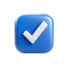 Isolated Blue Square with a Confirmation Checkmark