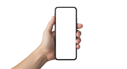 Modern Smartphone Mockup with Blank Screen on White Background