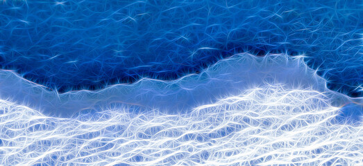 Abstract blue ocean wave pattern with frosty textures for artistic digital backgrounds and designs