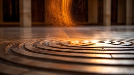 Fototapeta premium Spiral fire fountain courtyard design interior