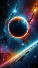 Fototapeta premium Abstraktion Der Puls des Universums 9х16. Hintergrund für das Design 2.