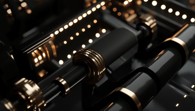 Sleek black and gold gym gear enhanced with led lighting for a modern fitness experience