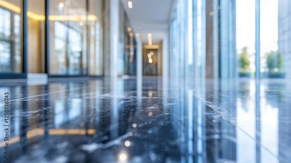 Poster elegant view of marble floor in modern architectural space illuminated by natural light : generative