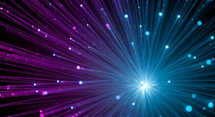 Obraz premium Abstract Fiber Optics Light Burst, Technology Background