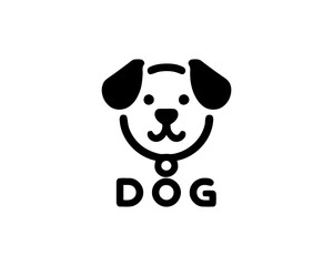 Dog Logo design template. Dog head icon. Vector illustration. Simple silhouette. Flat style.