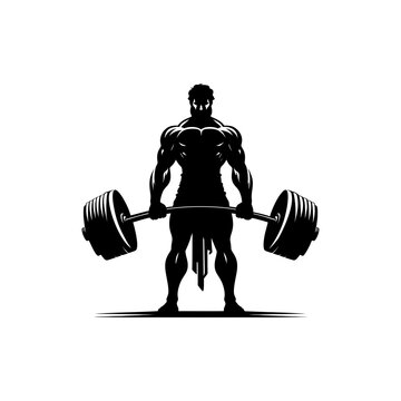 greek god powerlifting silhouette vector 
