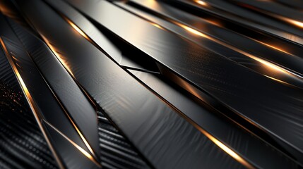 Obraz premium Abstract black background with gold edges.