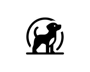 Dog Logo design template. Vector illustration. Simple silhouette. Black dog logo