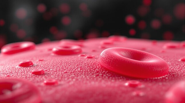 Detailed microscopic view of red blood cells, highlighting their unique structure and function in transporting oxygen and carbon dioxide in the bloodstream