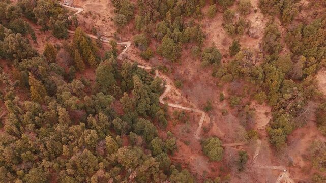 A striking visual of deoria tal drone fly over uttrakhand trek the himalayas, showcasing the natural beauty and scenic wonders of the region.