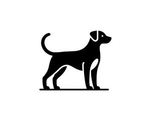 Dog Logo design template. Vector illustration. Simple silhouette. Black dog logo