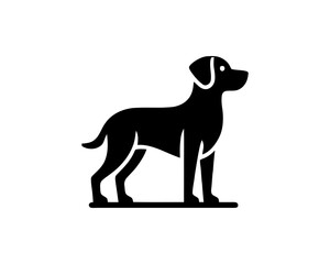 Dog Logo design template. Vector illustration. Simple silhouette. Black dog logo