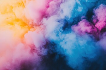 Abstract Colorful Smoke Swirling In Vivid Hues