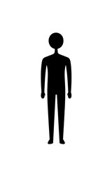 Isolated Silhouette of a Simple Tall Man Icon