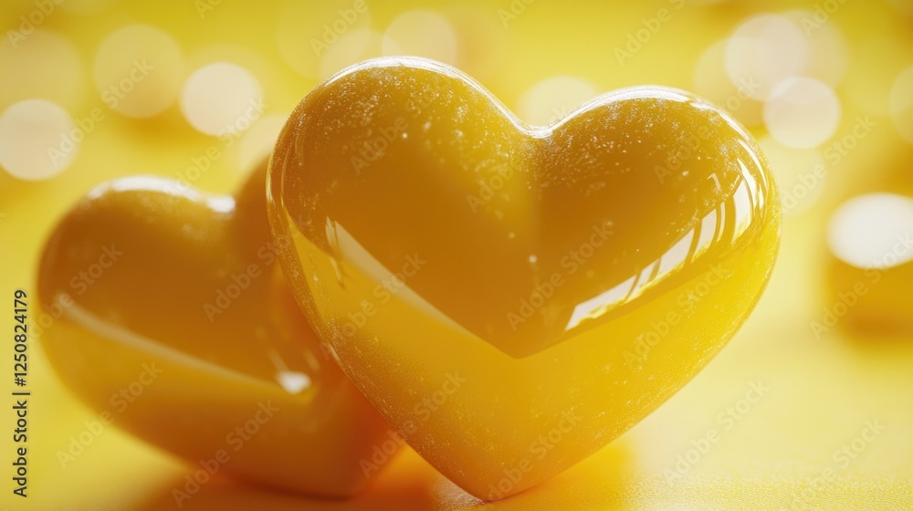 Poster Close up of a heart-shaped object on a table, ideal for use in romantic or sentimental contexts