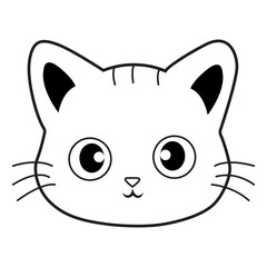 Minimalist Cute Cat Vector Illustration