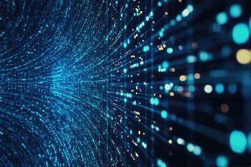 A bright and colorful background with blue and black hues, filled with twinkling lights