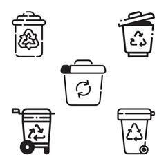 trash, recycle, recycling, bin, plastic, basket vector design icon symbol set 