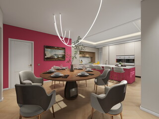 cocina moderna de casa de lujo con gran isla 