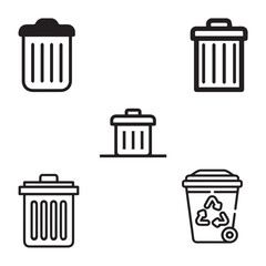 trash, recycle, recycling, bin, plastic, basket vector design icon symbol set 