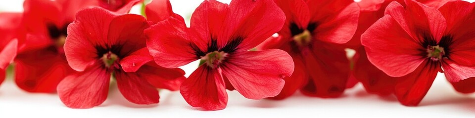 A close-up shot of a cluster of bright red flowers