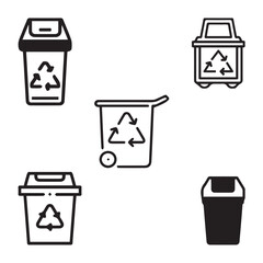 trash, recycle, recycling, bin, plastic, basket vector design icon symbol set 