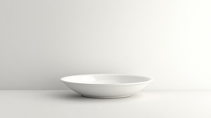 White empty table with empty plate background isolated in white wall