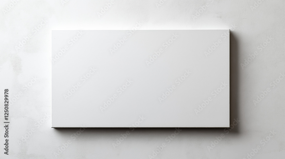 Poster White empty display presentation board on white empty wall background