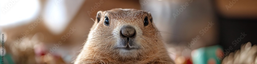 Aufkleber a close-up view of a ground squirrel gazing directly at the camera