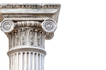 Obraz premium A close-up shot of a clock situated on a column, suitable for use in designs related to time, architecture, or nostalgia