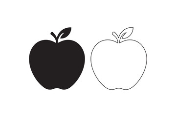 Apple vector silhouette isolated in white background